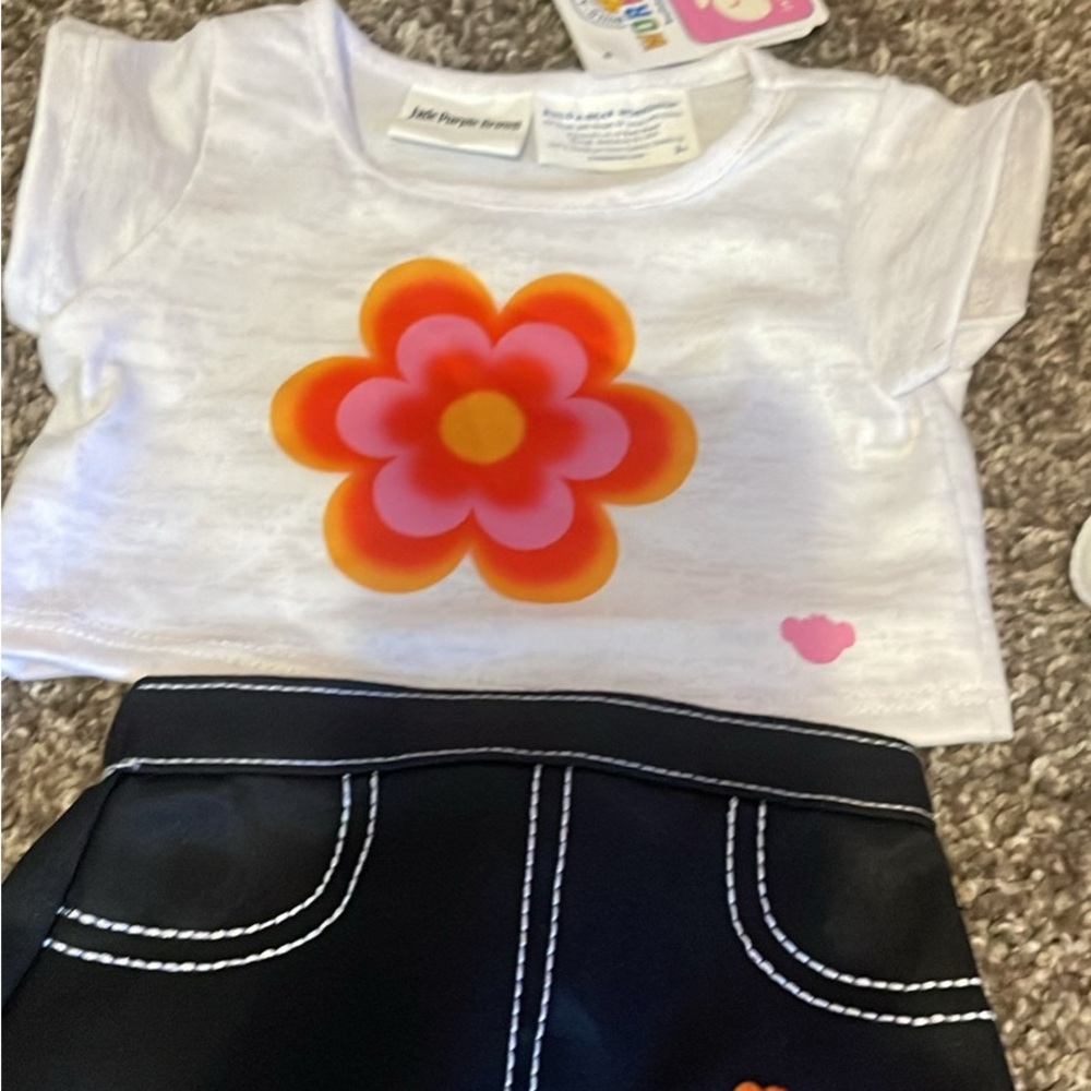 Build a Bear outfit for White Top with skirt and sneakers for plush toy